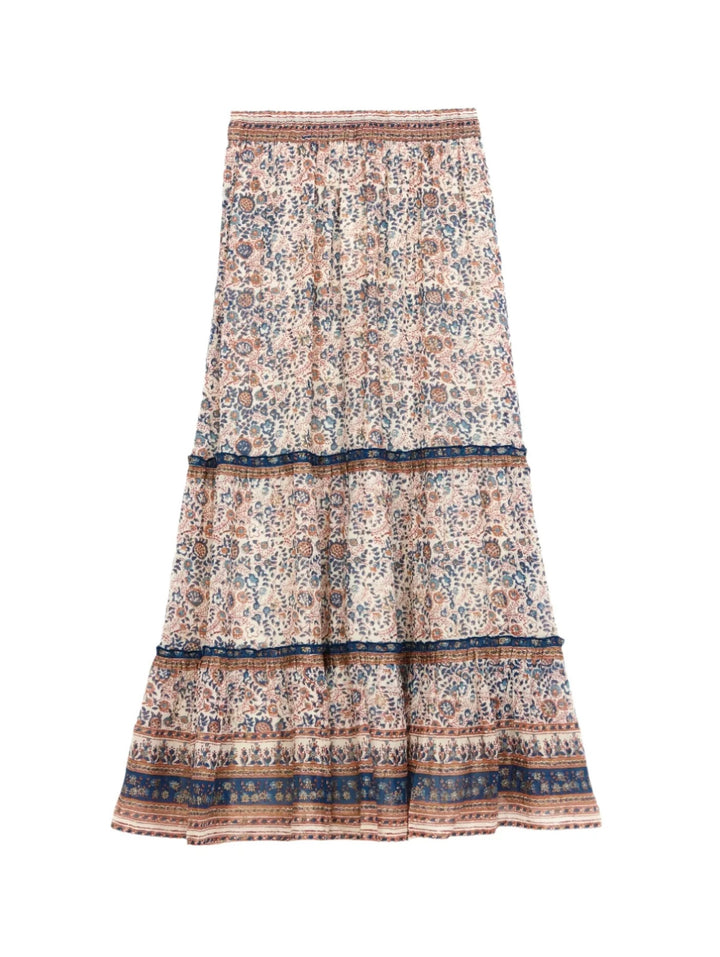 Cass print maxi skjørt navy