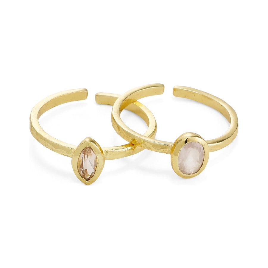 Amira ring morganite hydro/rose quartz gullforgylt