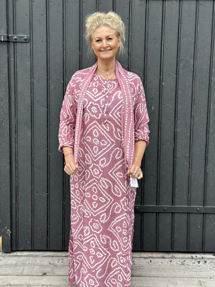 Cecilie lang tunika bandani mauve