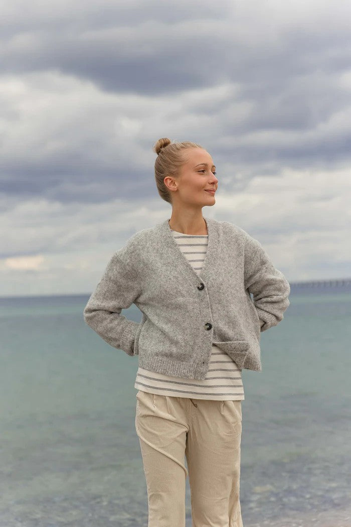 Frankie cardigan light grey melange