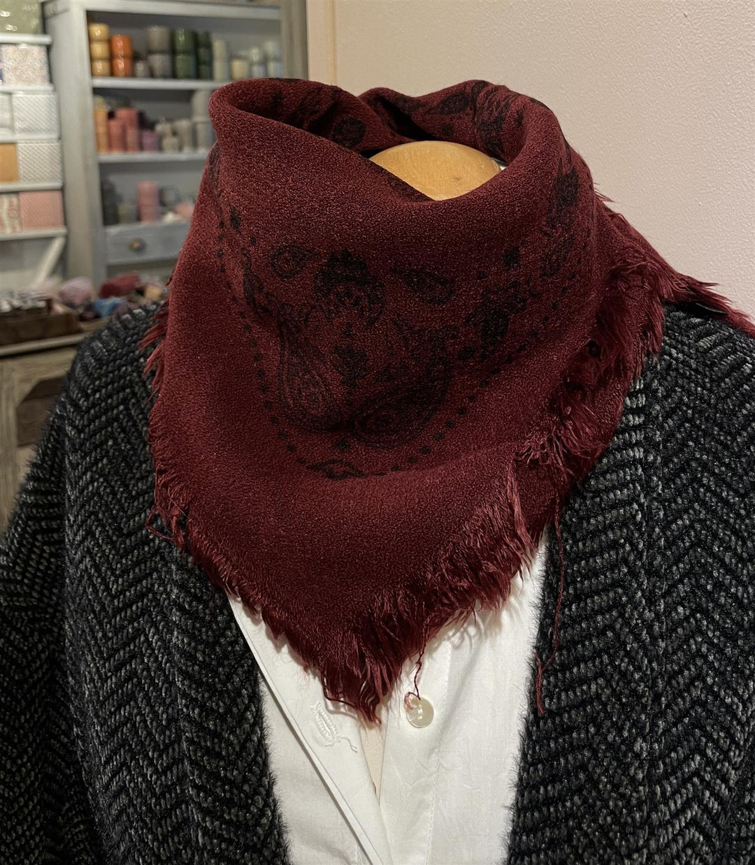 Bandana skjerf 60 x 60 cm bordeaux