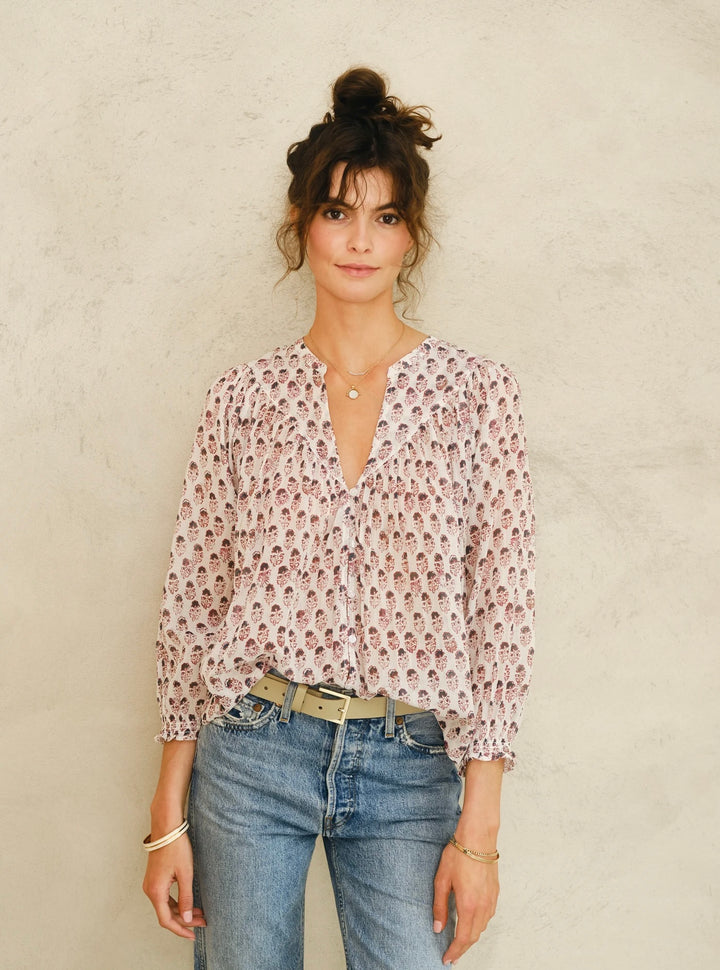 Kiki print bluse pink