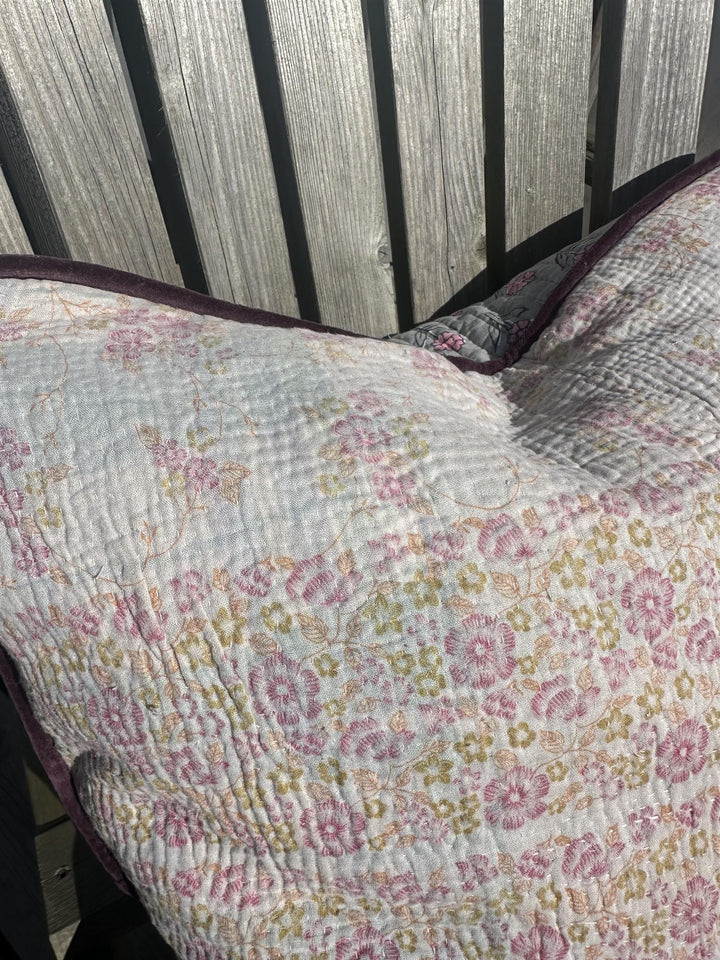 Putetrekk vintage kantha blokktrykket bakside 50x50 cm Nr 3