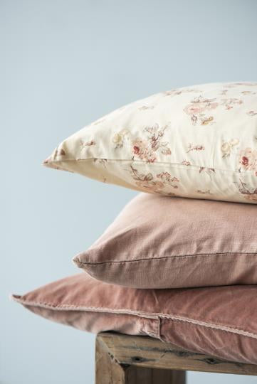 Putetrekk 50x50 cm Beige korall blomster