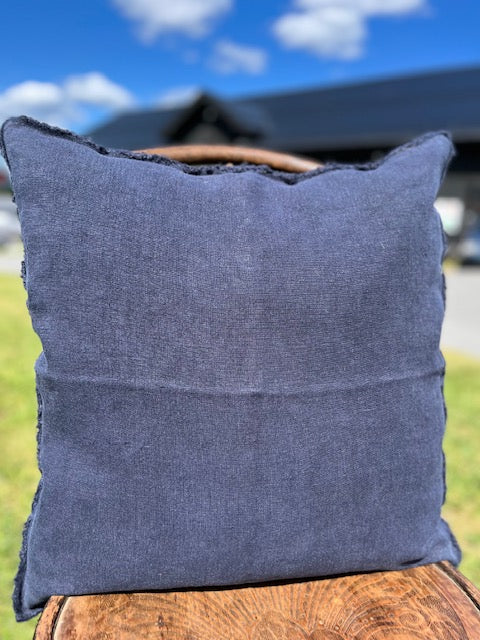 Putetrekk 100% lin 50x50cm navy