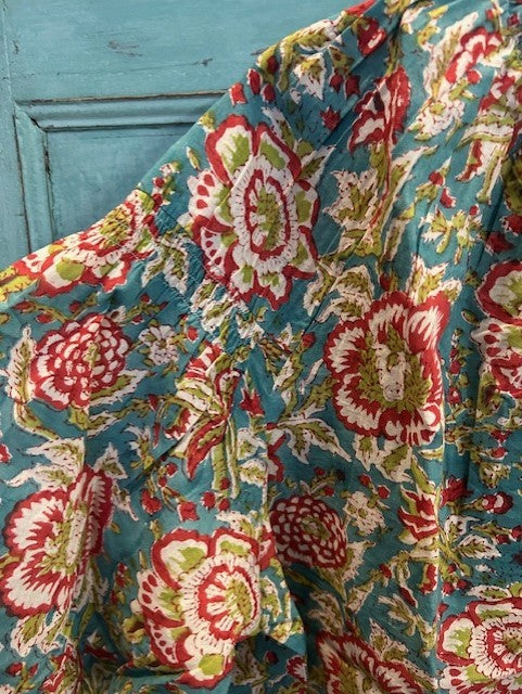 Opio bluse turquise/red