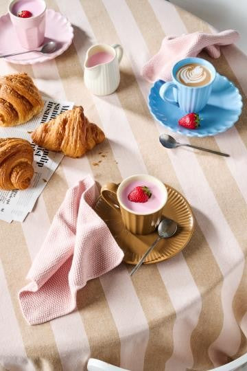 Duk Linus brede striper lysebrun og rosa