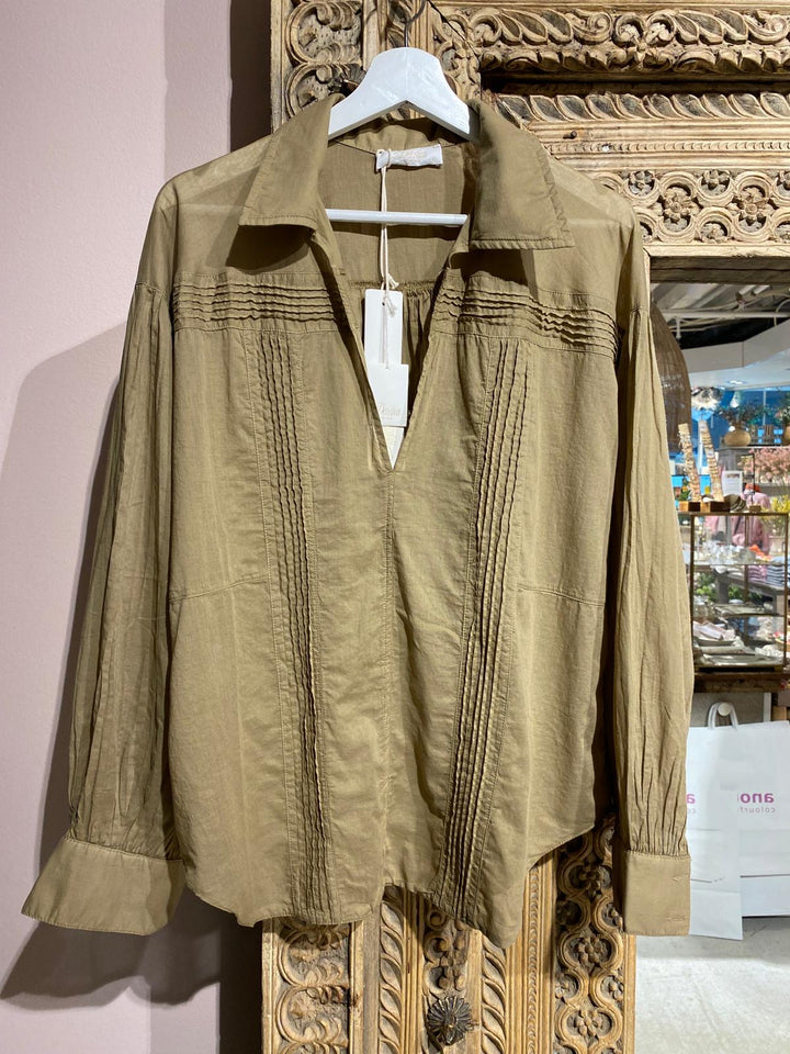 Voile bluse khaki