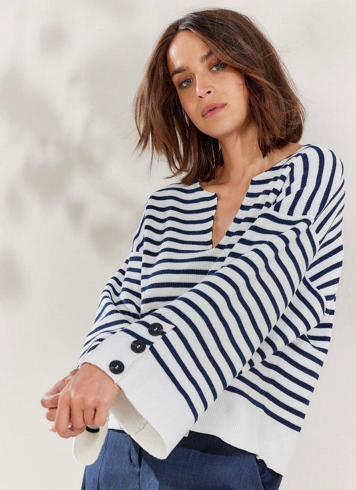 Oversized sailor sweater  ivory