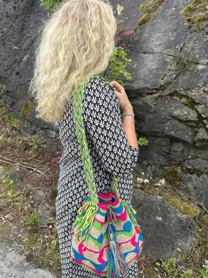 Guariche Wayuu bag natur/ neonfarger Nr 1