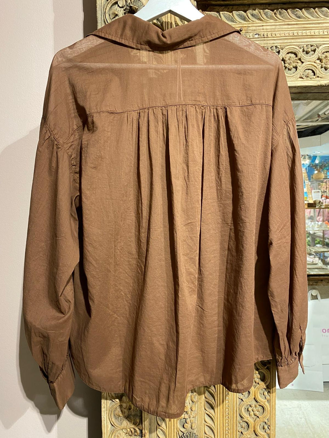 Voile Bluse brun