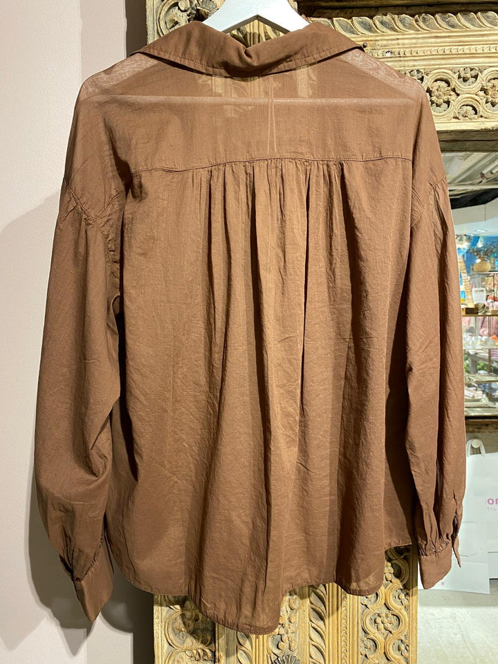 Voile Bluse brun