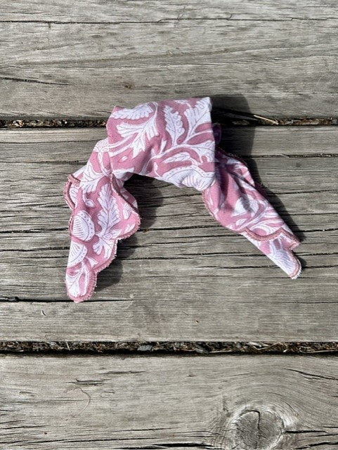 Serviett blokktrykket old rose