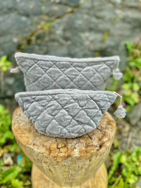 Sminkepung velur 15xH10 cm grey