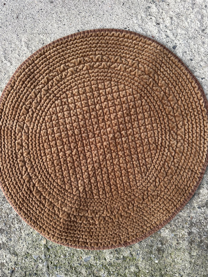 Spisebrikke velur rund Ø: 40 cm chocolate