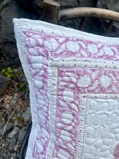 Vattert putetrekk blokktrykket 50 x 50 cm