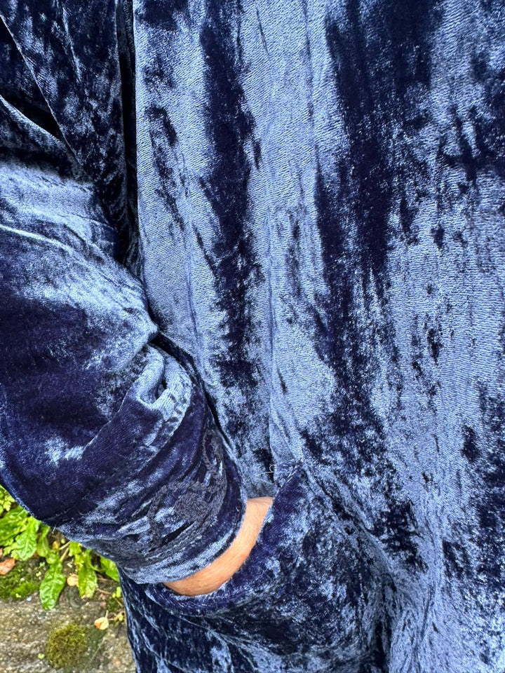 Valentina kimono velur dyp blå