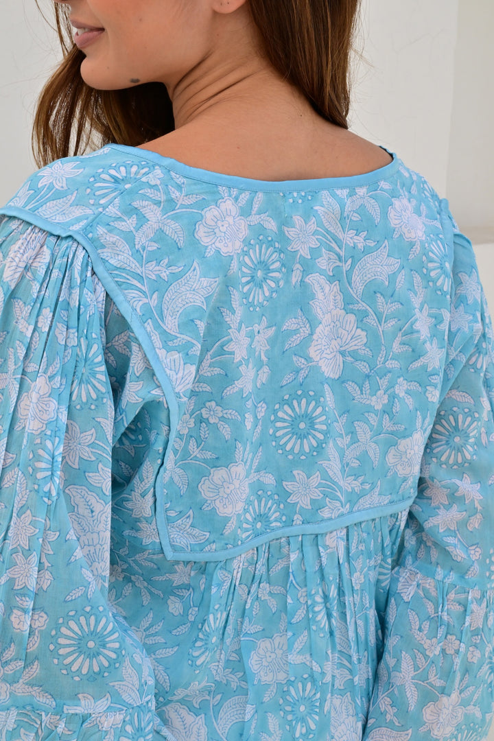Lyon bluse ocean blue