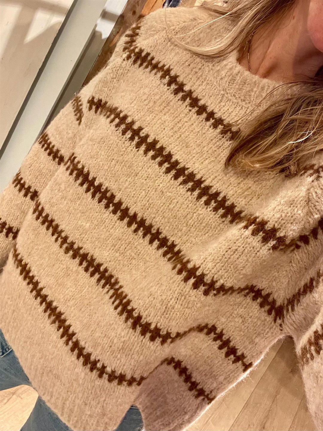 Noele genser light melange sand & hazel