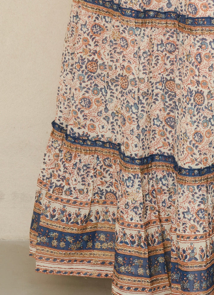 Cass print maxi skjørt navy