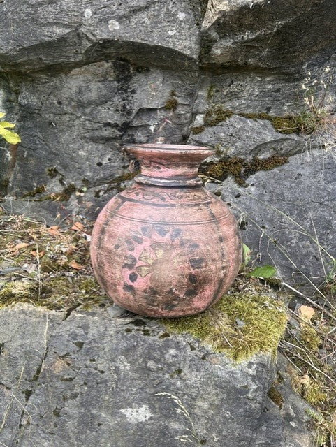 Trepotte malt rosa vintage M H30 cm