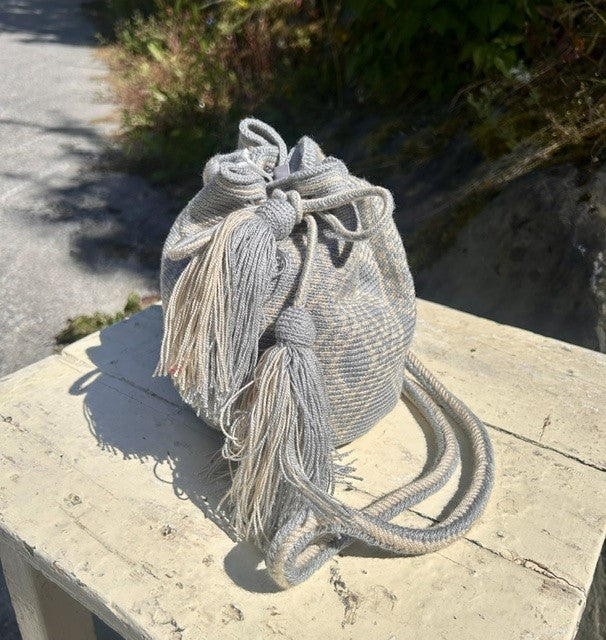 Wayuu Mochilla small stone blue
