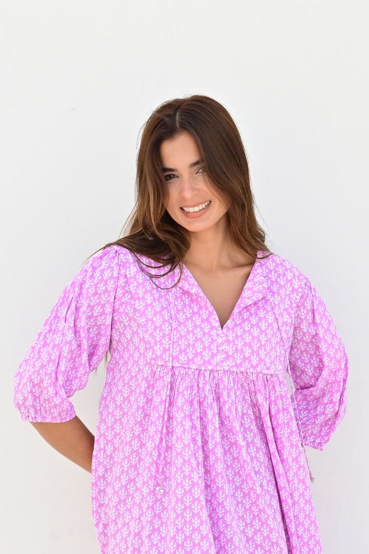 Annabelle smekkekjole purple
