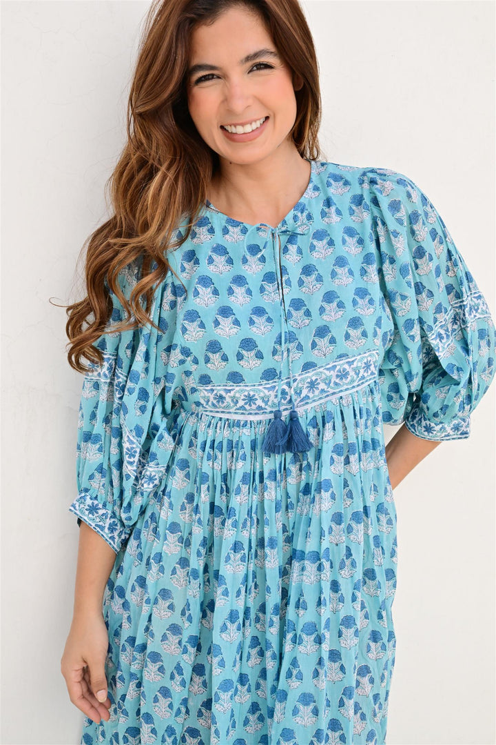 Menton kjole aqua