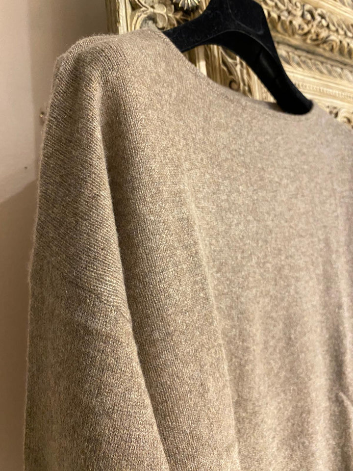 Pure oversized cashmere genser brown melange