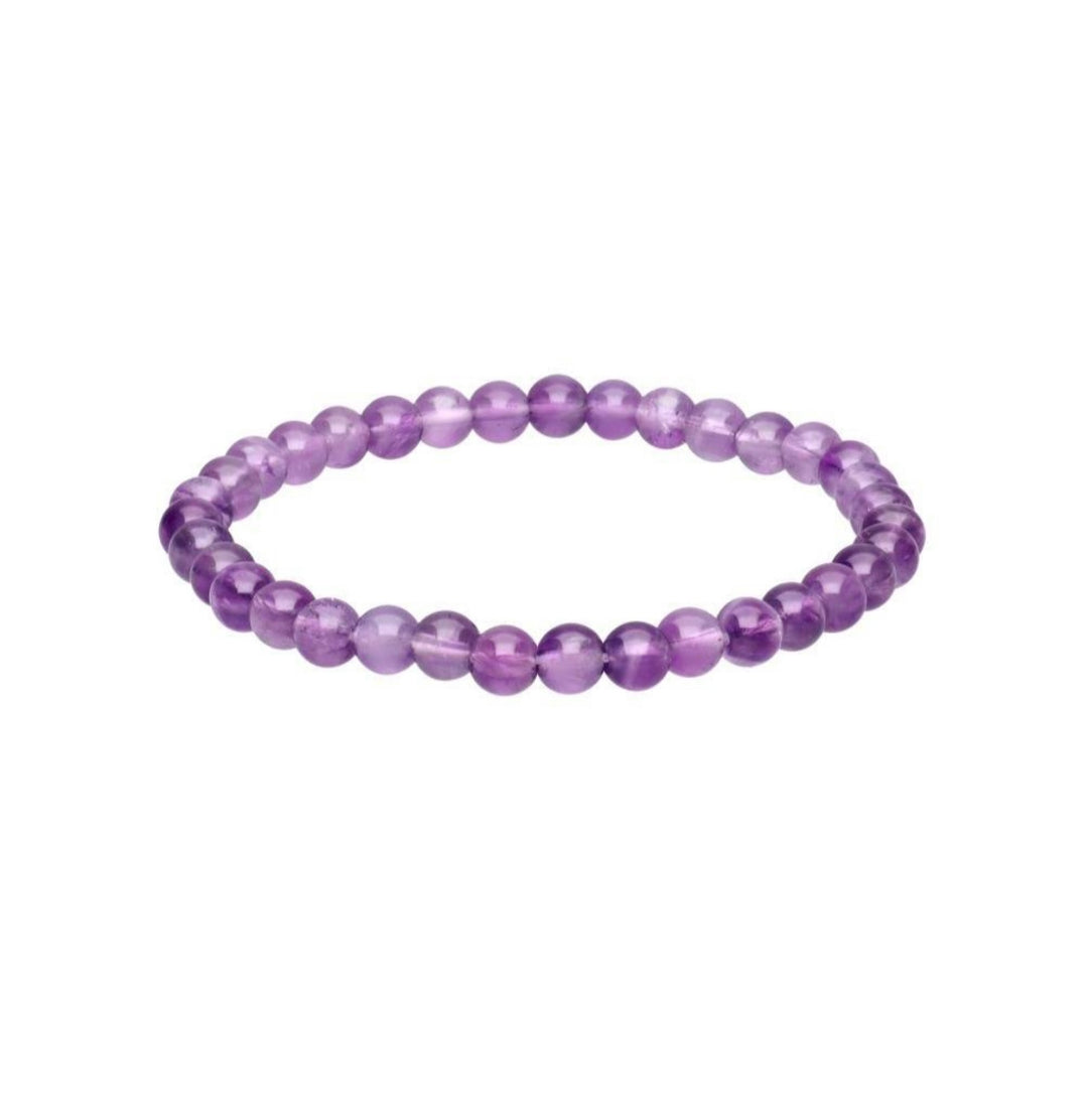 Armbånd Amethyst smooth ball purple