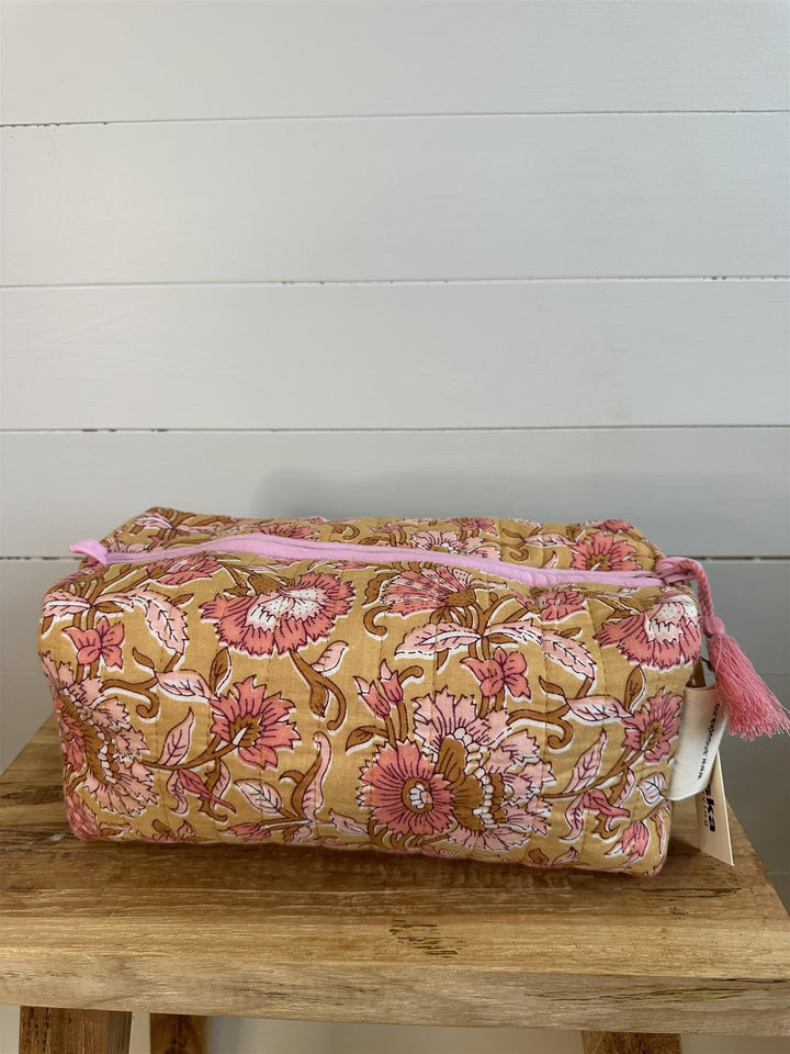 Toalettmappe blokktrykket Delphine