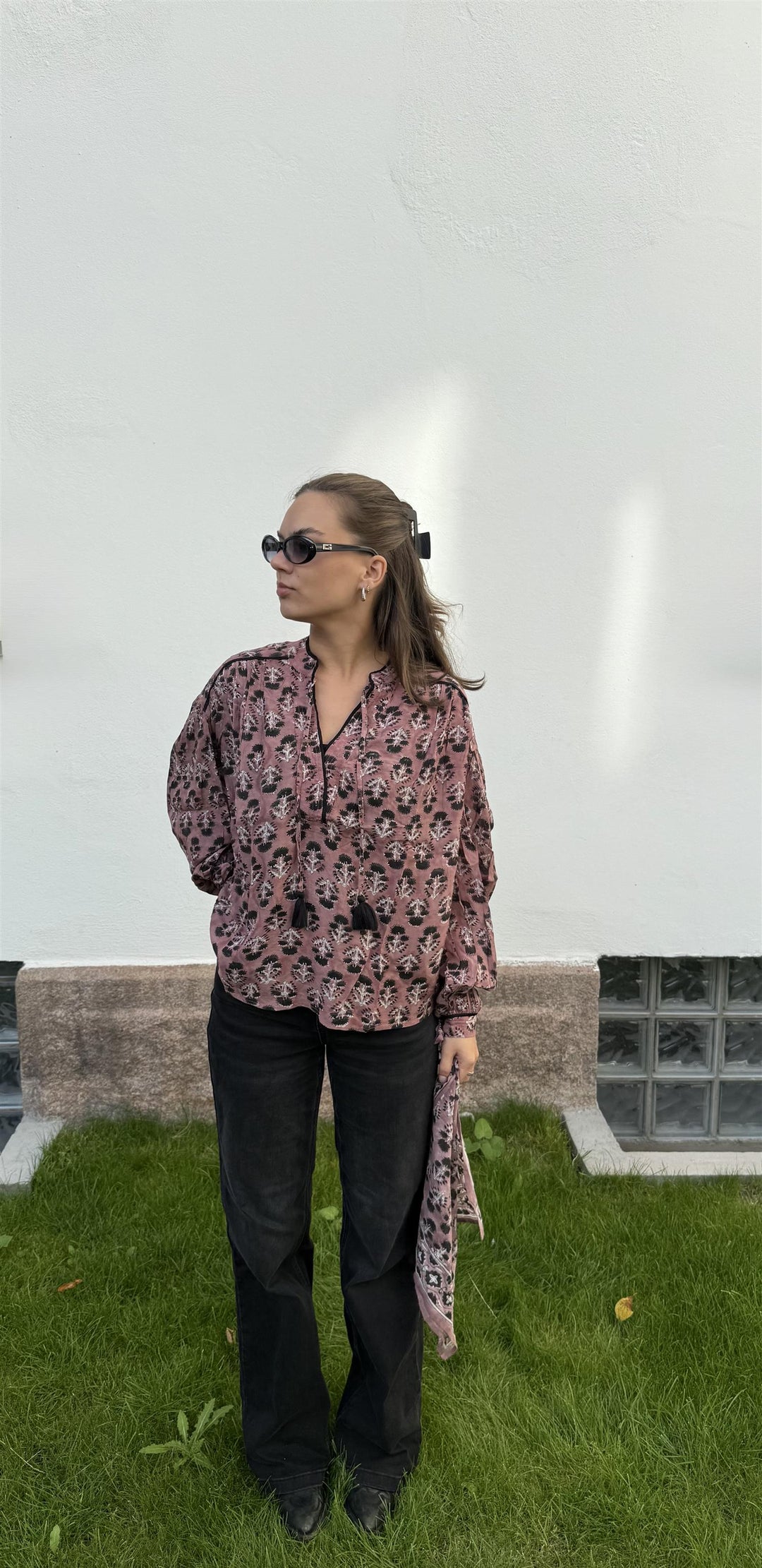 Sara bluse old rose & back