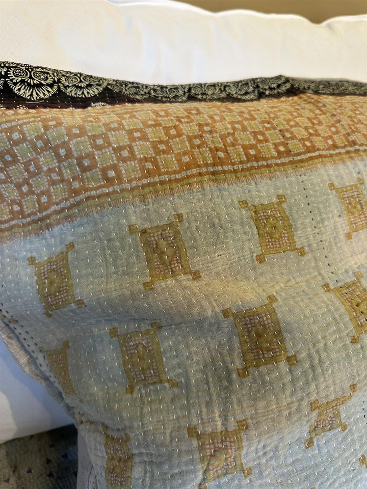 Putetrekk vintage kantha 60 x 60 cm Nr 26