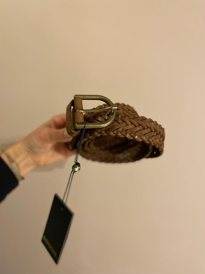 Flettet belte 95 cm cognac