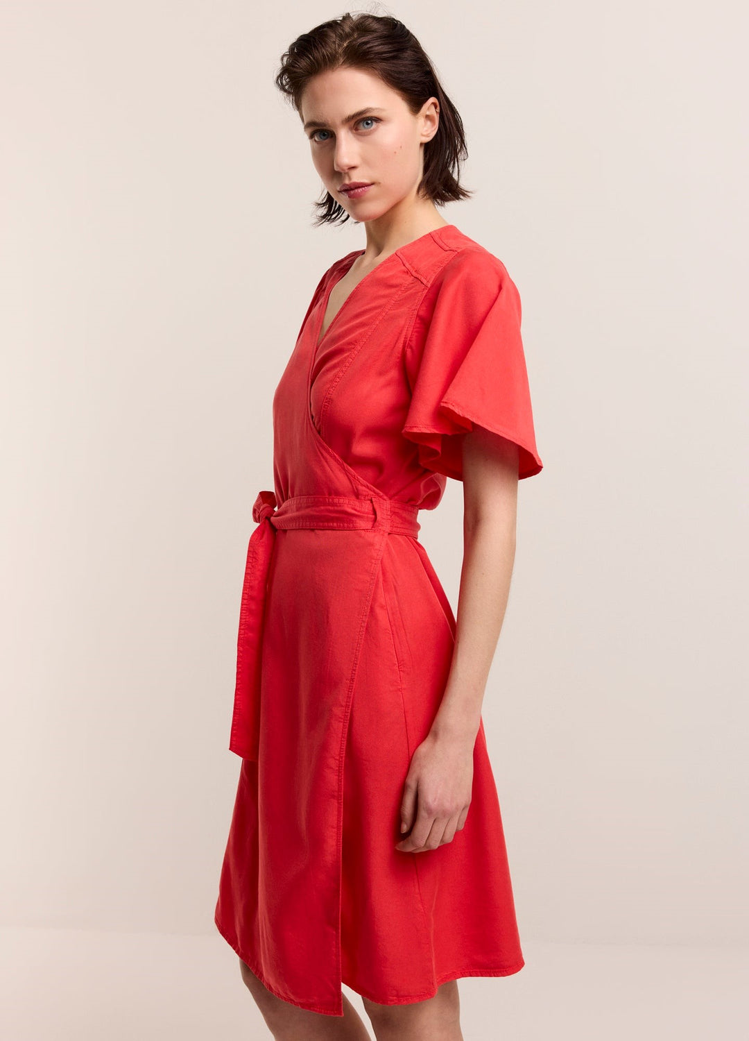 Omslagskjole butterfly sleeves poppy