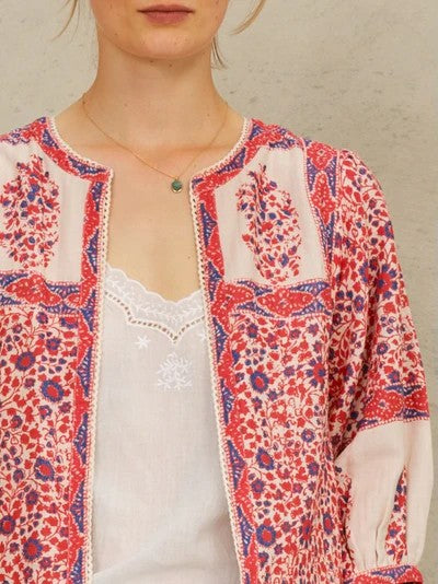 Della jakke red/navy