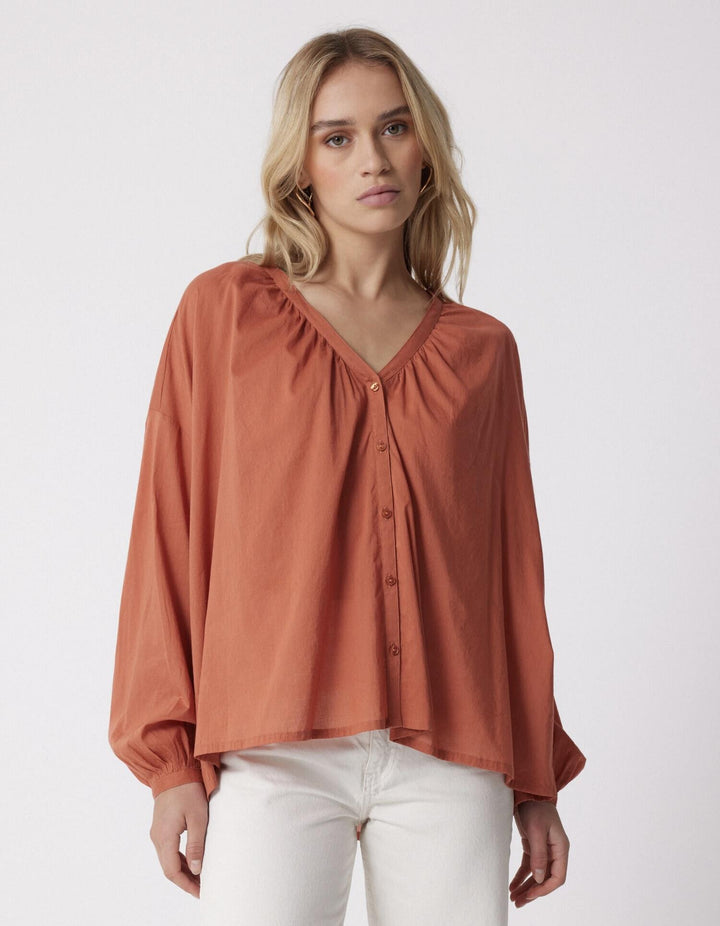 Maya bluse terre cuite
