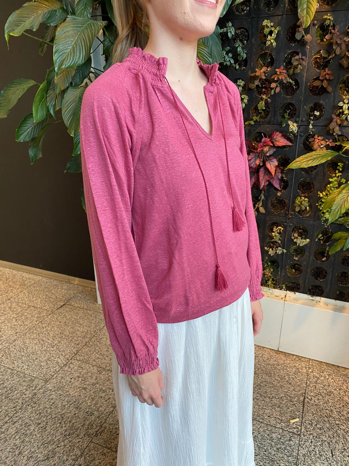 Minos bluse 100% lin crushed berry