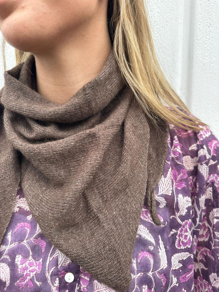 Skjerf trekant cashmere brun