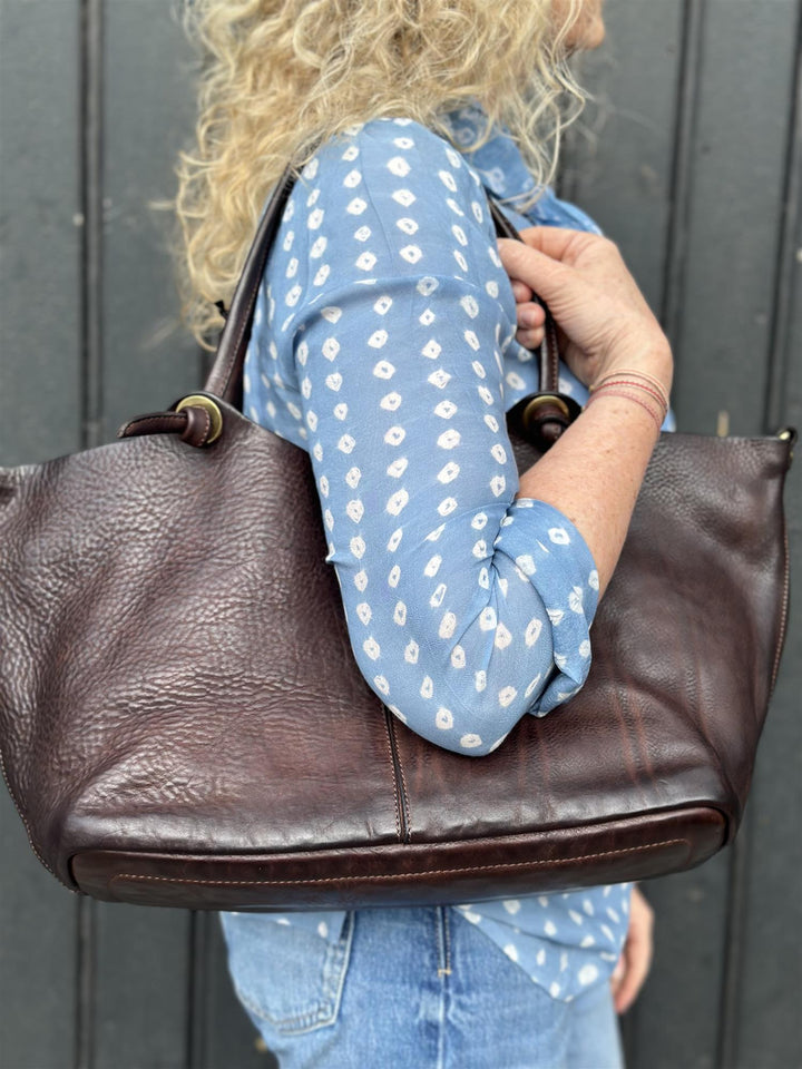 Shopping grande vacchetta bag brown