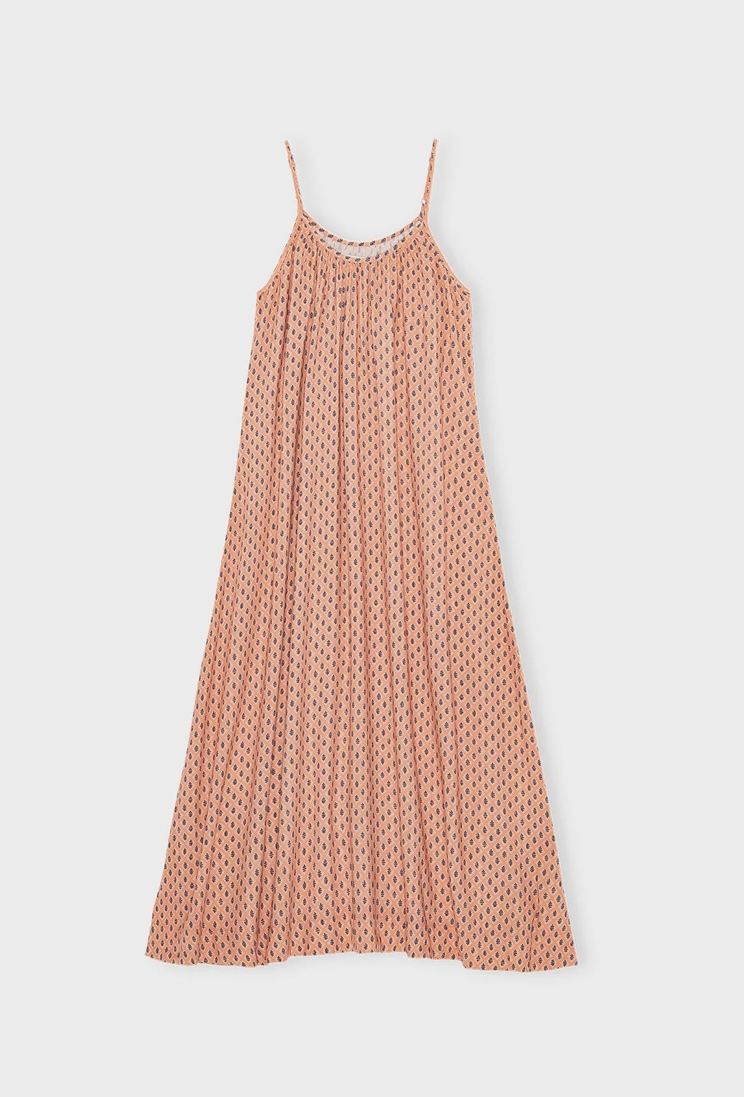 Cave kjole flower peach/ blue