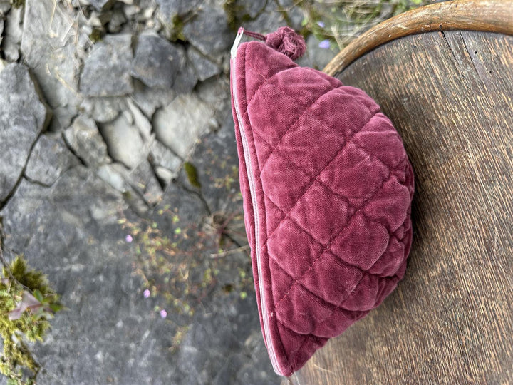 Sminkepung velur 15xH10 cm Port wine