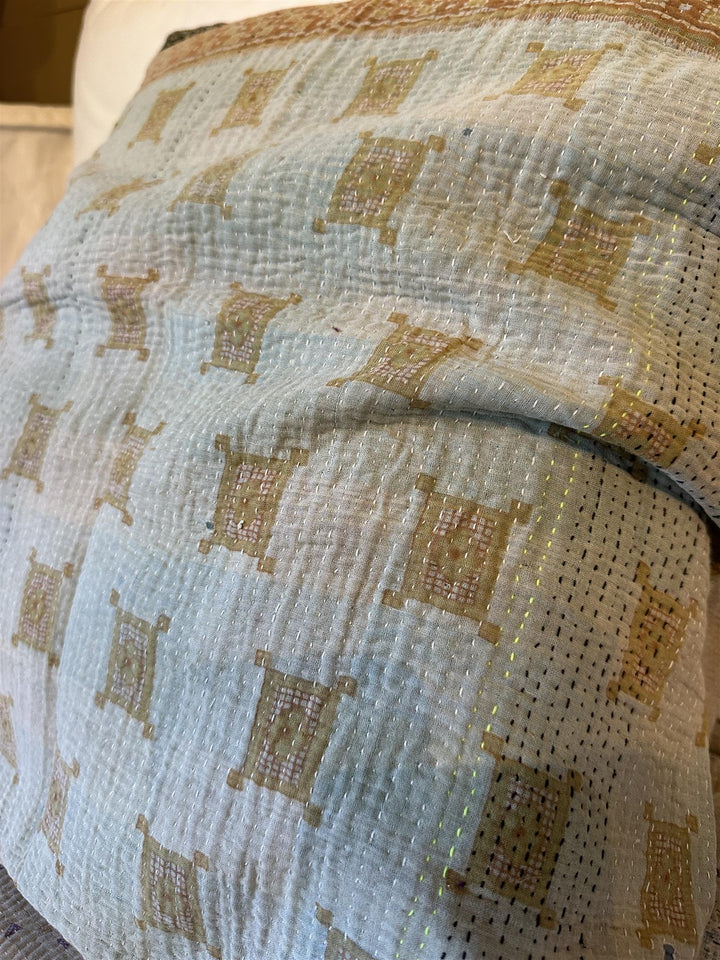 Putetrekk vintage kantha 60 x 60 cm Nr 26