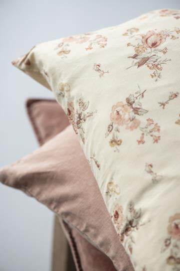 Putetrekk 50x50 cm Beige korall blomster