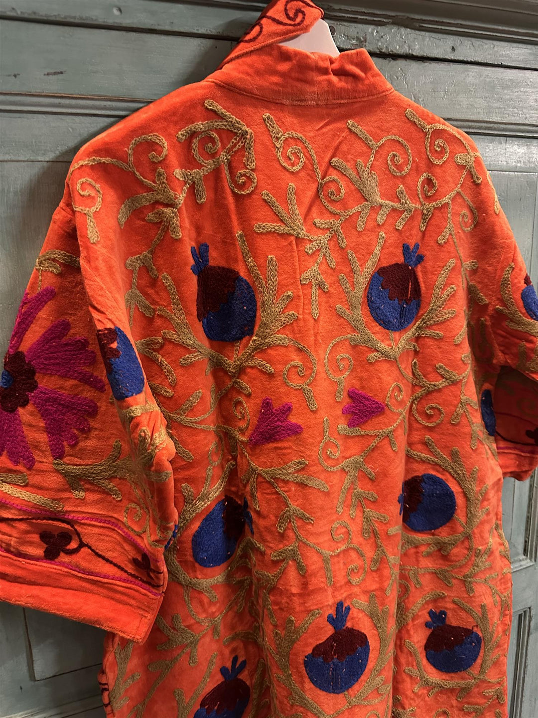 Lang brodert velur kimono nr 5