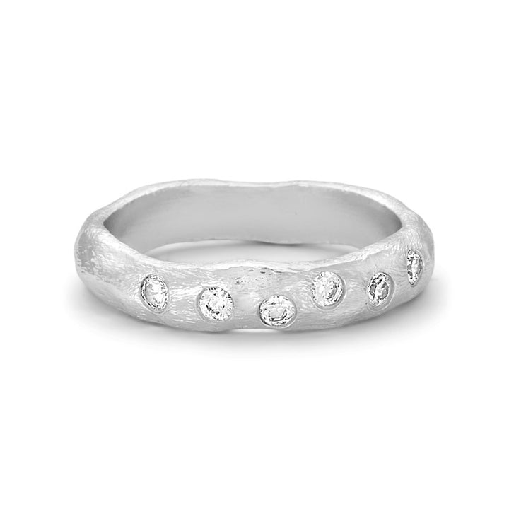 Lyra ring zirkoner sølvforgylt ass