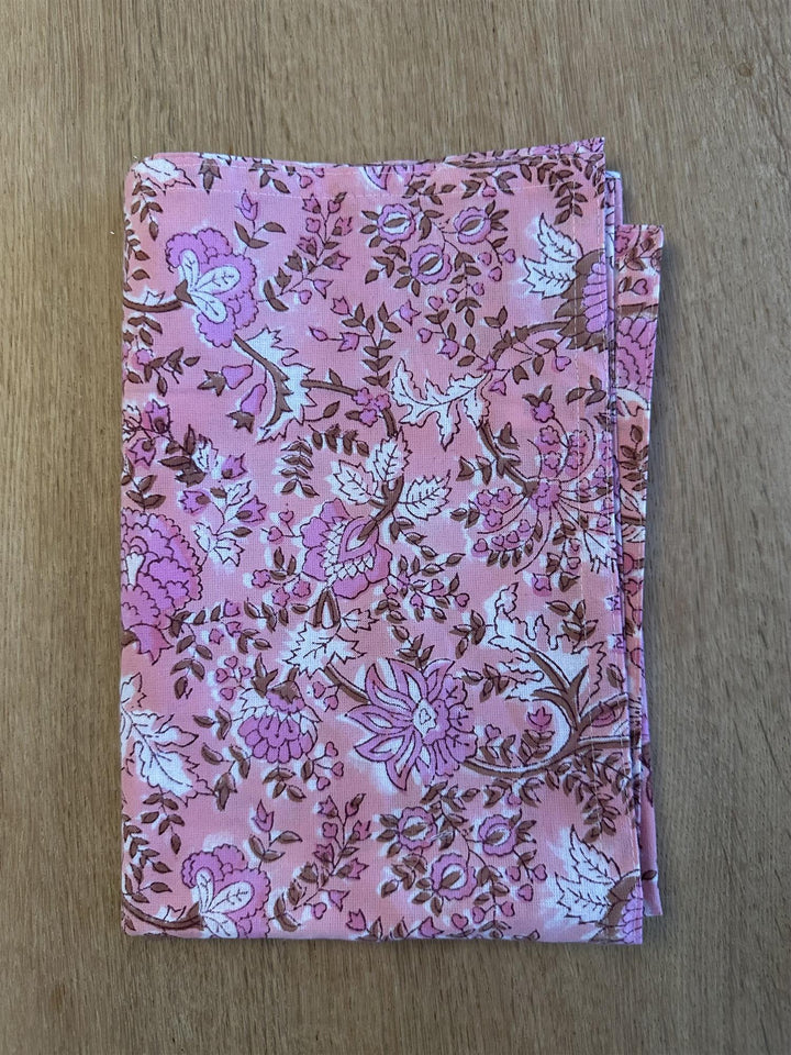 Kjøkkenhåndkle Fluer pink blokkprint