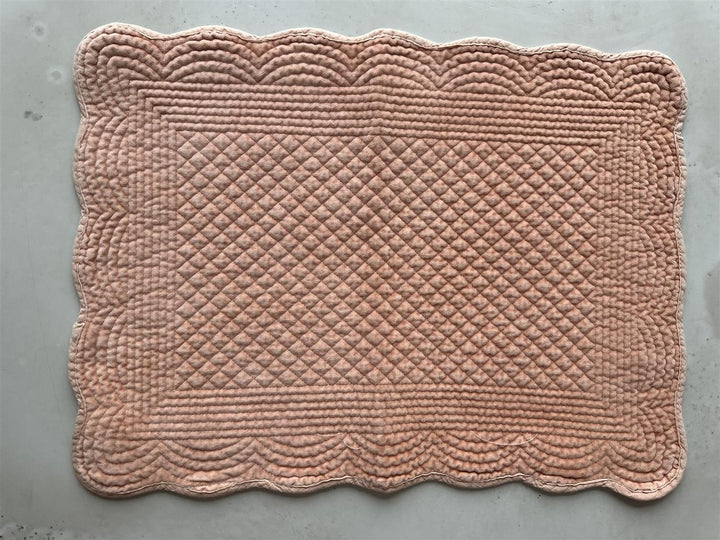 Spisebrikke avlang velur 35x50 cm  Peach