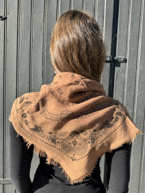 Bandana skjerf 60 x 60 cm camel