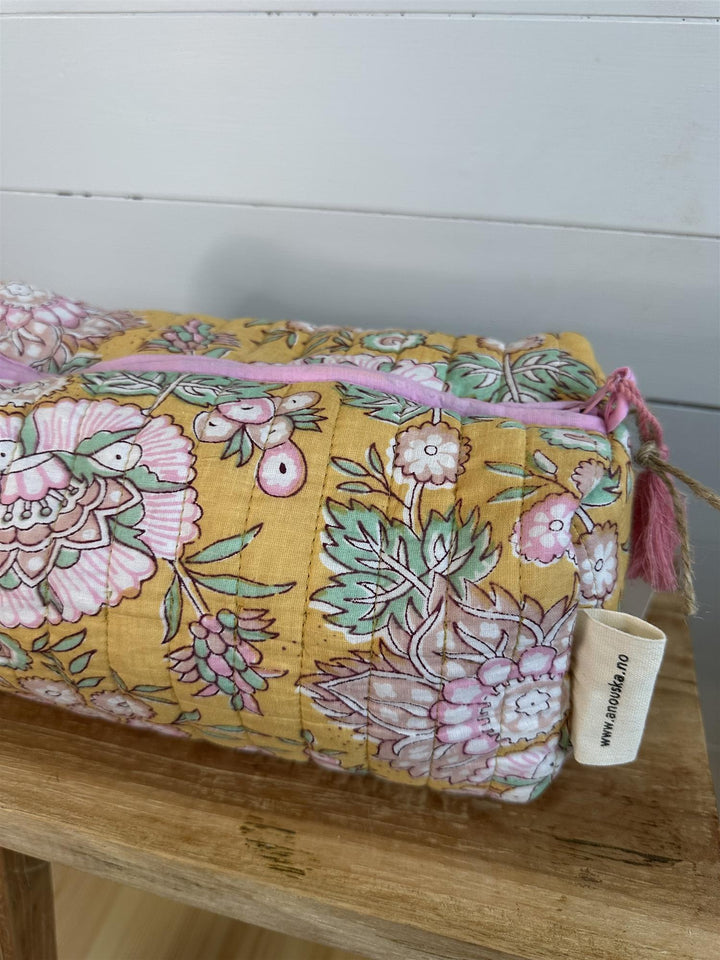 Toalettmappe blokktrykket Adeline